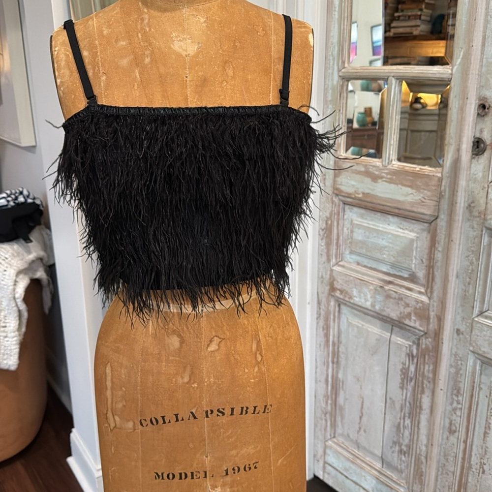 Feather crop top size small, NWT